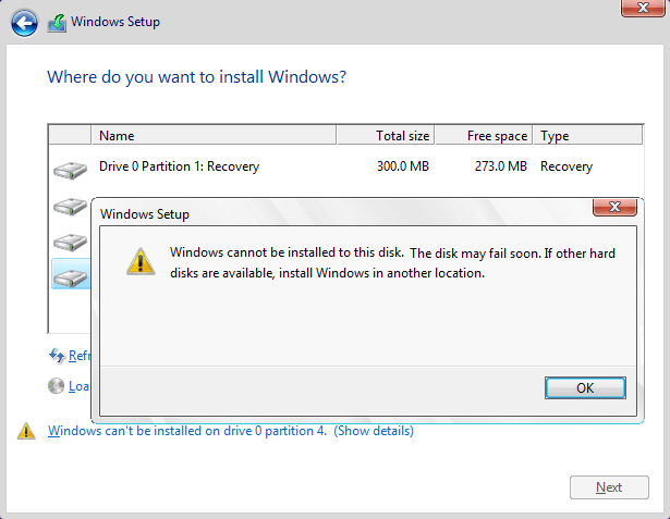 Windows cannot be installed to this disk