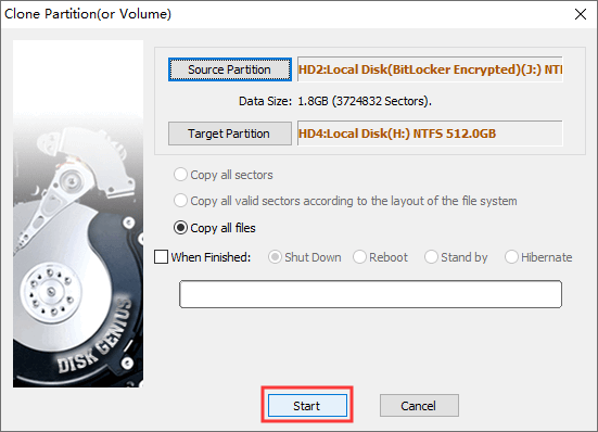 Clone BitLocker drive