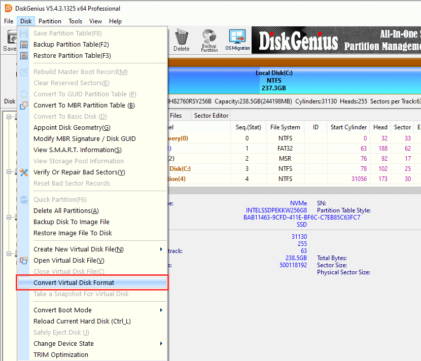 Convert VMDK to VHD