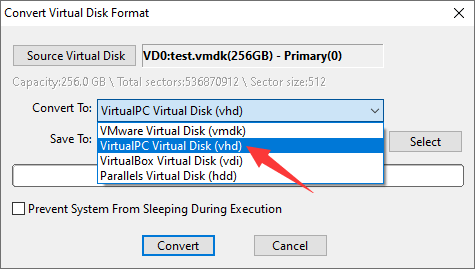 Convert Physical Disk to VHD