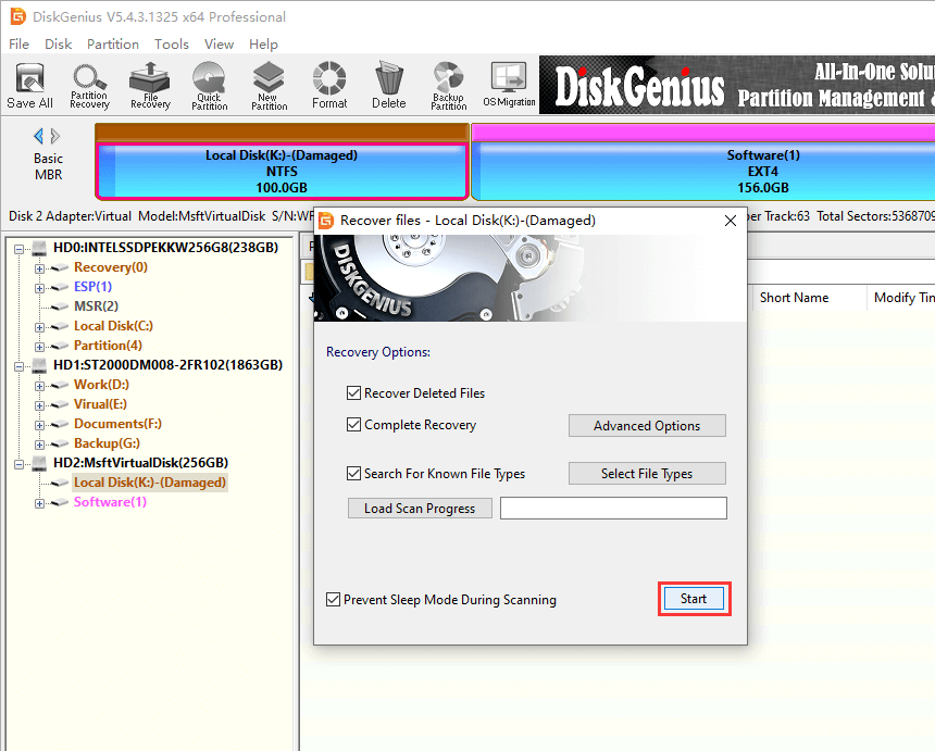 fix RAW partition without losing data