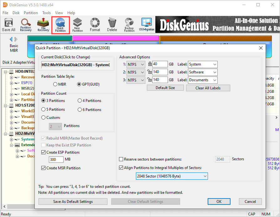 how to unpartition hard drive