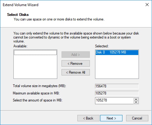 How to extend C drive 