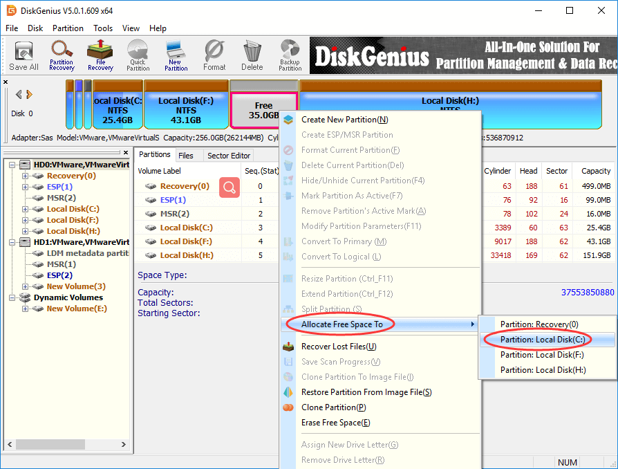 resize NTFS partition