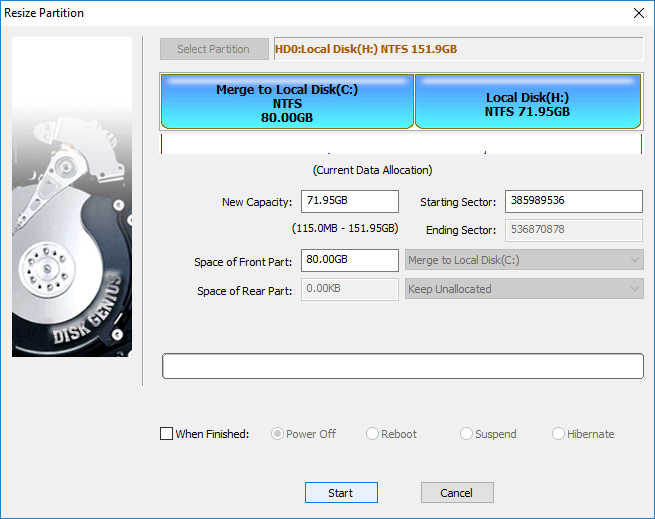 extend partition