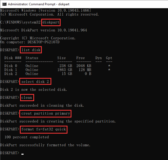 How restore USB back to full capacity?