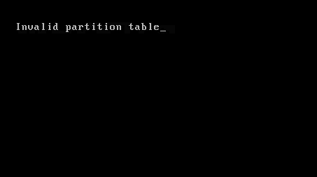 comment résoudre l'erreur de table de partition