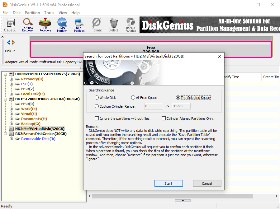 partition recovery diskgenius