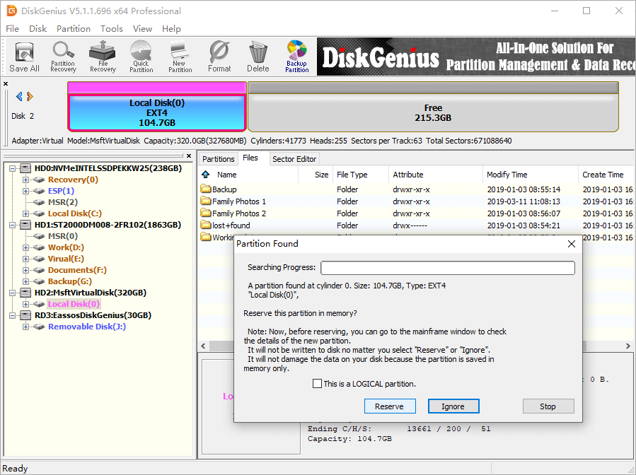 recover lost partitions from USB