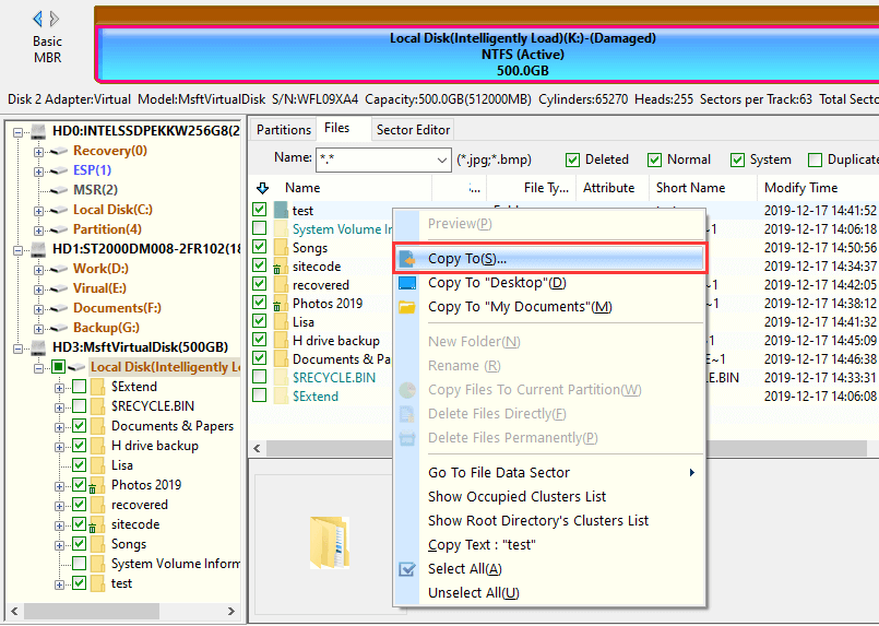 Recovery of Data from External Hard Disk