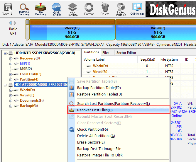 partition recovery diskgenius