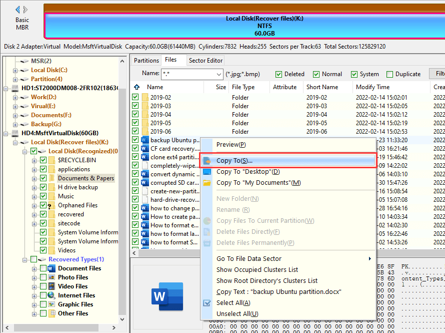 Recovery of Data from External Hard Disk