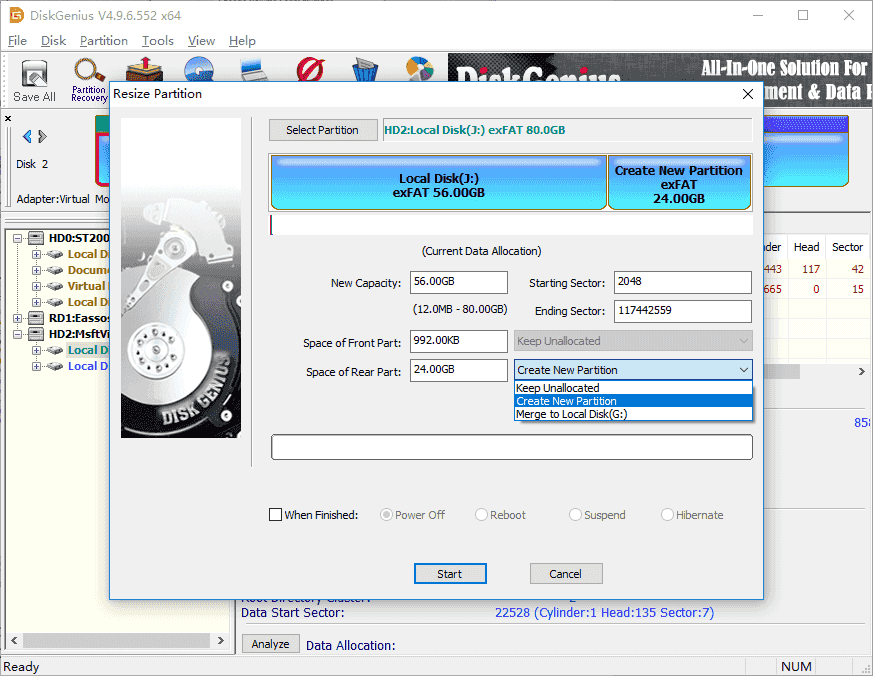 change partition size