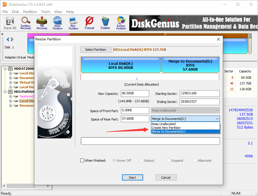 resize NTFS partition