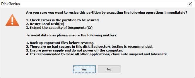 resize NTFS partition