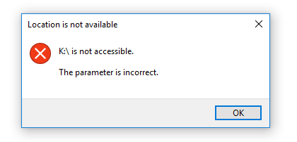 hard drive parameter incorrect