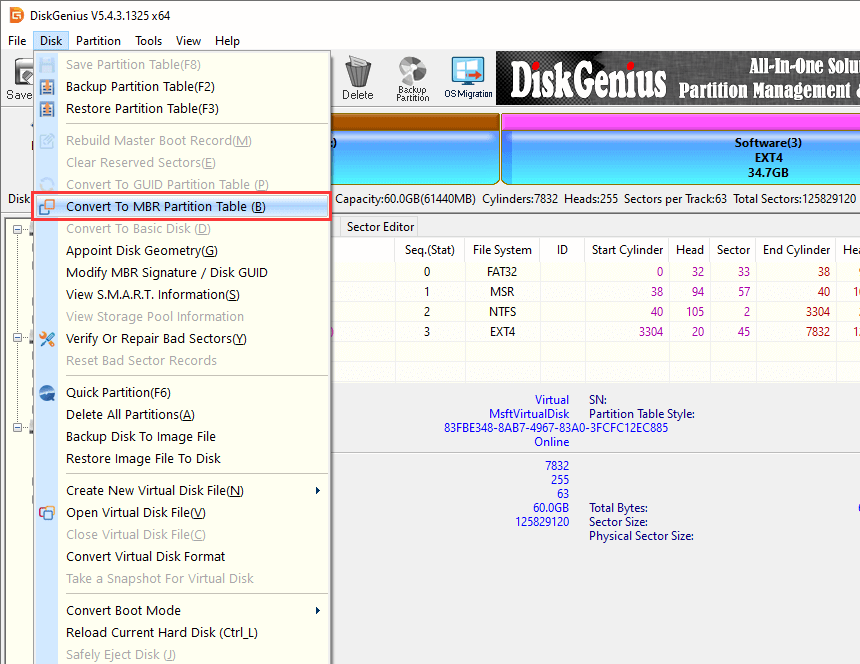 Oprava - Vybraný disk je stylu oddílu GPT