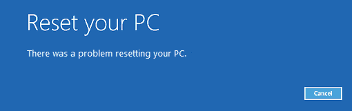 There was a problem resetting your PC