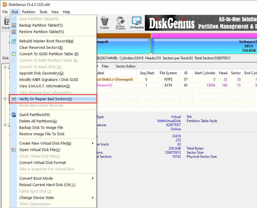 DiskGenius Features on Disk Partition Management