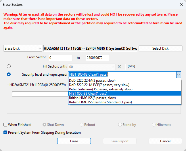 wipe hard drive windows 10