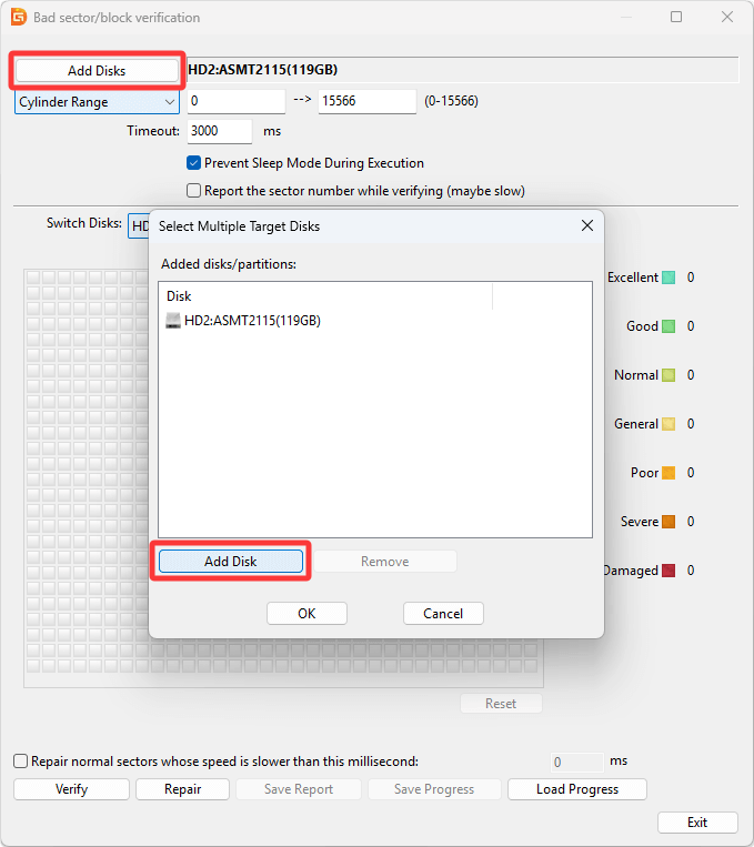 Check and repair bad sectors