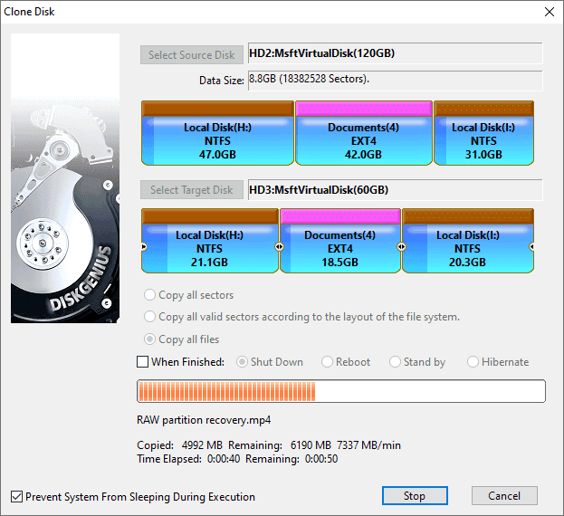 Cloning roughly 500gb from a M.2 to a micro SD card. 4 hours in