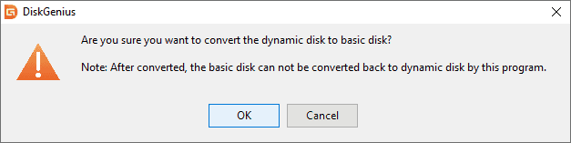 convert dynamic disk to basic 