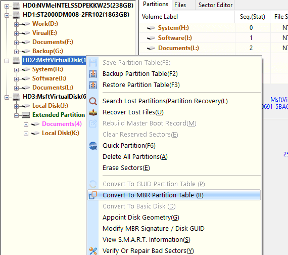 Convert Partition Table Style