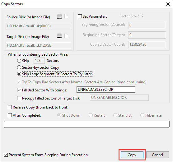 Copy Sectors