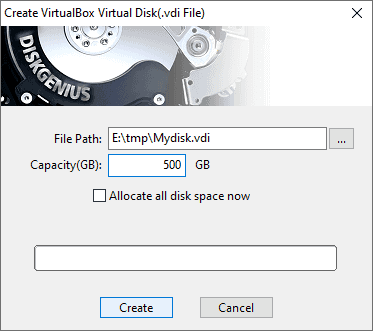 Create VirtualBox Virtual Disk File