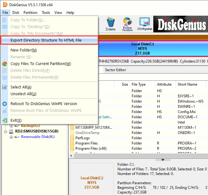 Export Directory Structure to HTML File