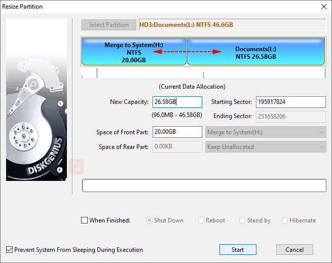 Extend Partition