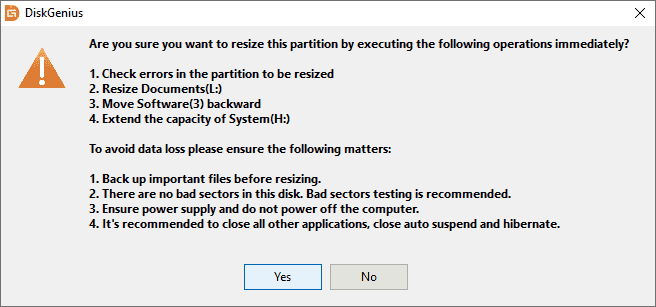 Extend Partition