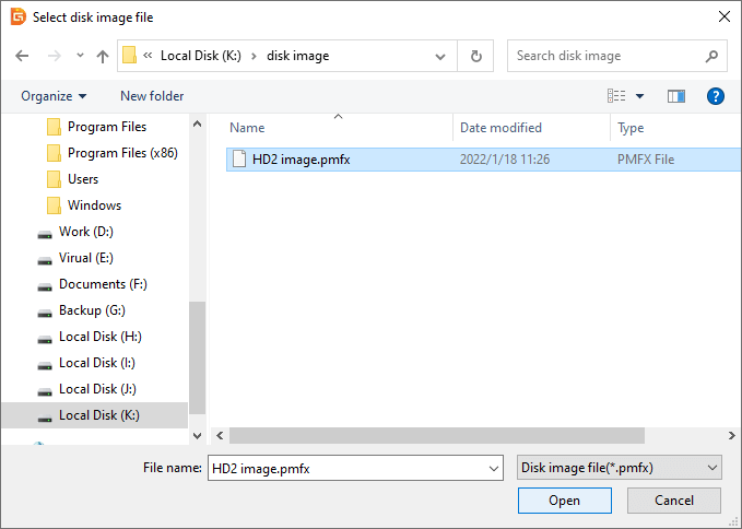 backup hard drive into an image file