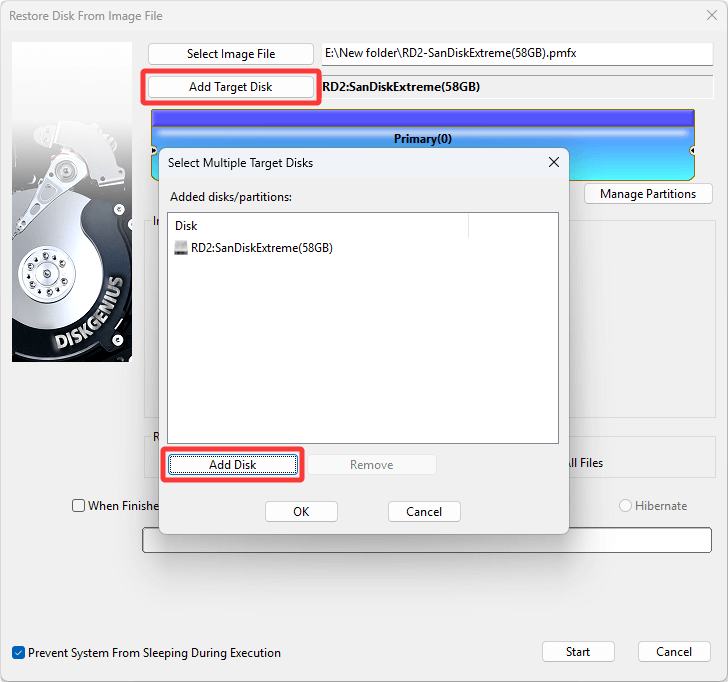 Restore Disk From Image File