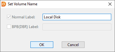 set volume name