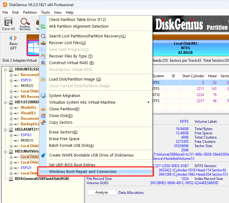 Windows Boot Repair and Conversion